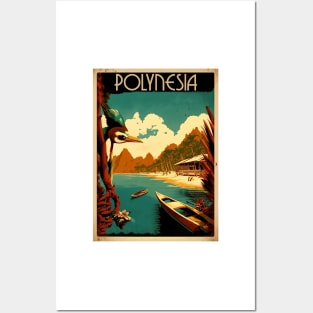 Polynesia Vintage Travel Art Poster Posters and Art